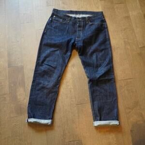 3Sixteen Straight Leg Jeans Japanese Selvedge Denim Mens SZ 36-repair see photos